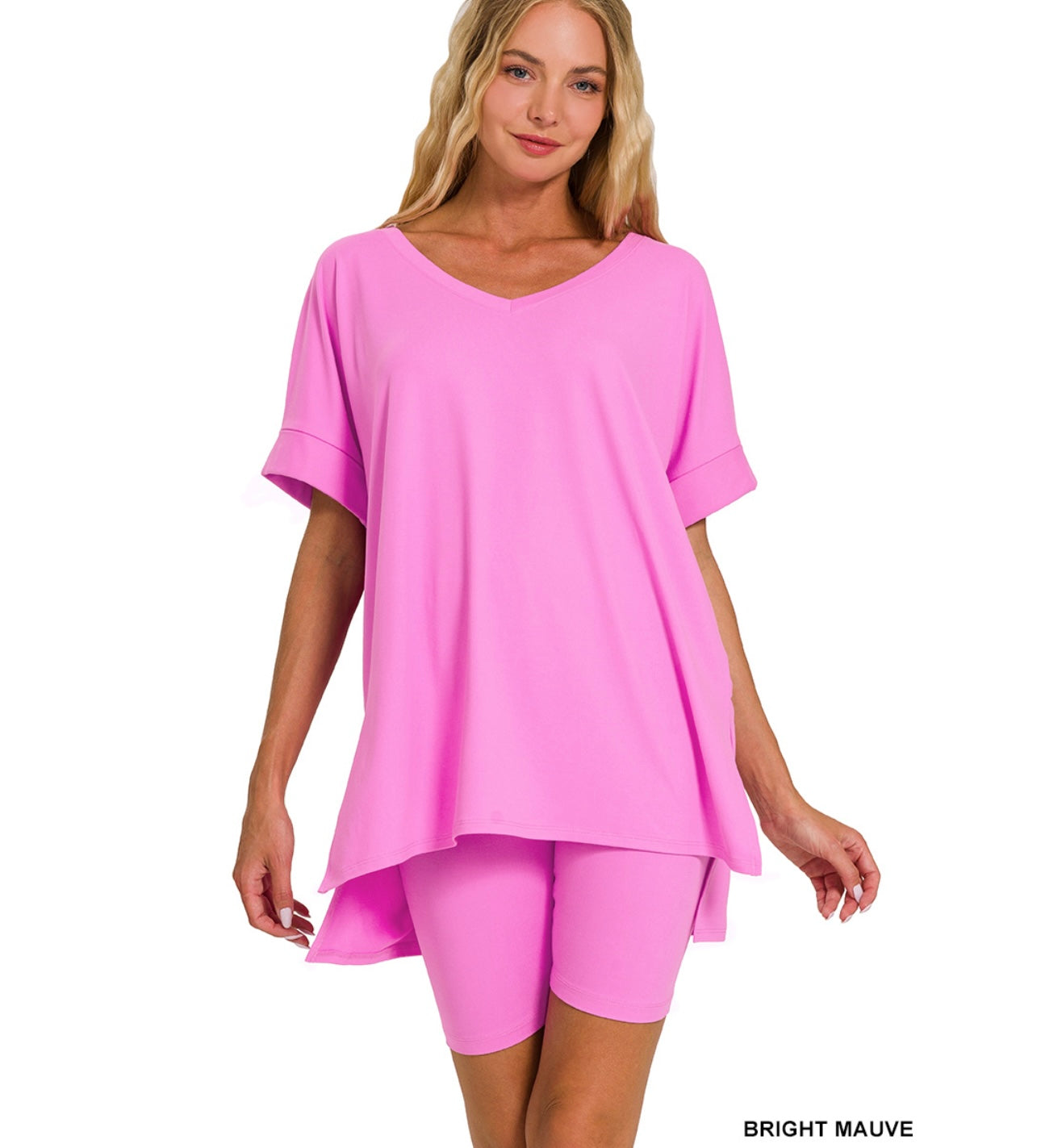 Zenana: Microfiber Biker Shorts Set