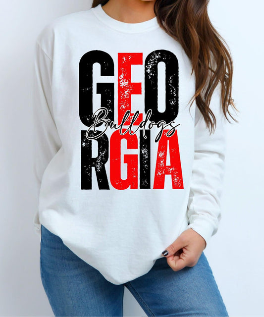 Georgia Bulldogs Distressed Tee
