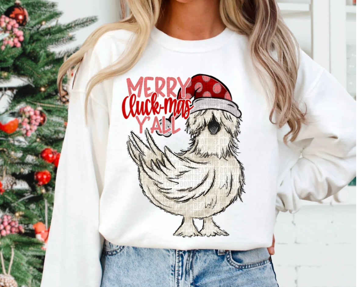 Merry Cluckmas Yall DTF Transfer Only