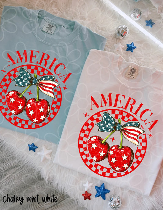 America Star Cherries DTF Transfer