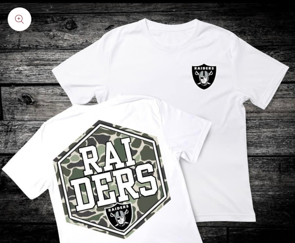 Front & Back Camo ‘Raiders’ 🏈 DTF Transfer Only