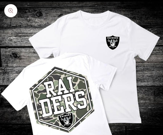 Front & Back Camo ‘Raiders’ 🏈 DTF Transfer Only