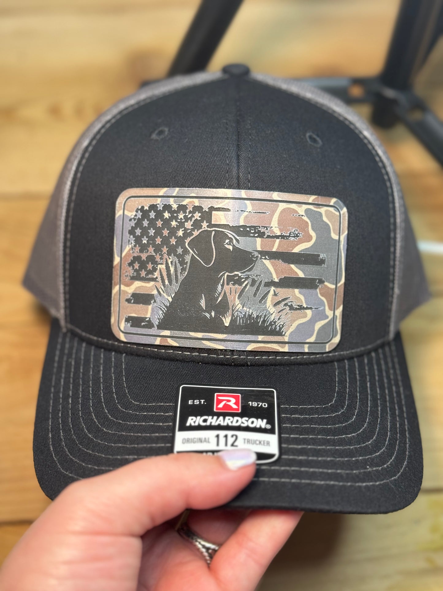 Lab With Duck Leather Patch Hat