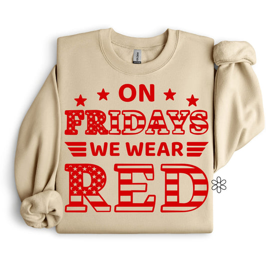On Fridays We Wear Red DTF Transfer Only