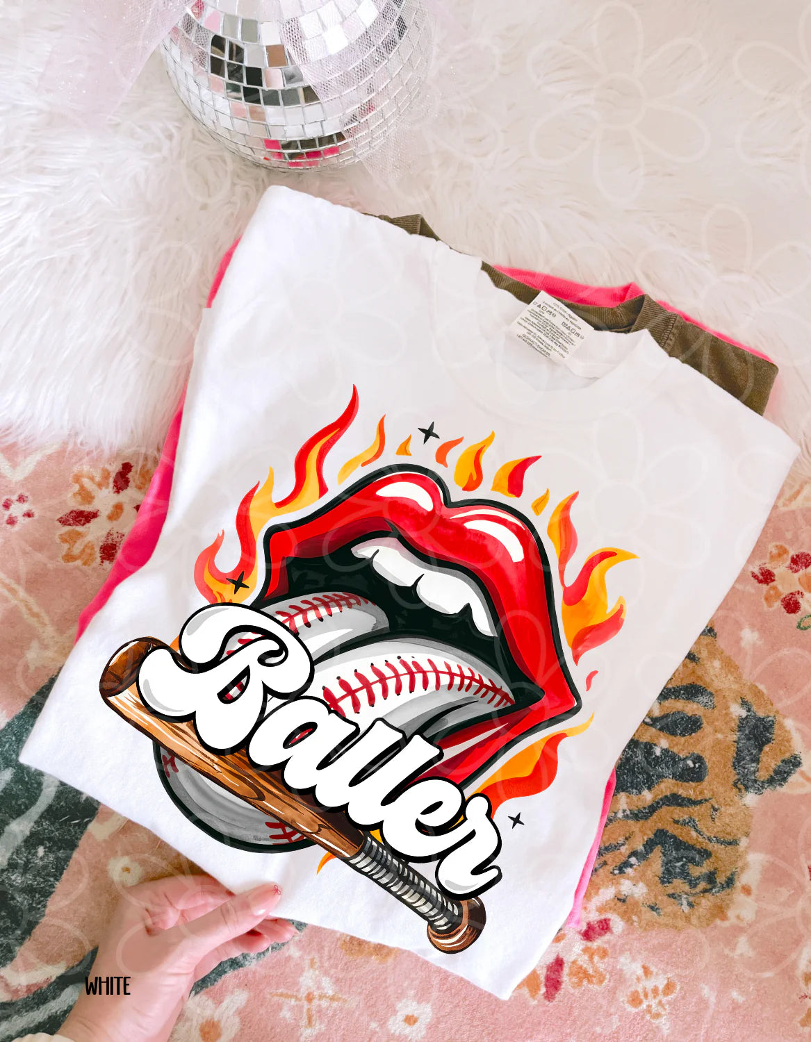 Baseball Baller Flames DTF Transfer