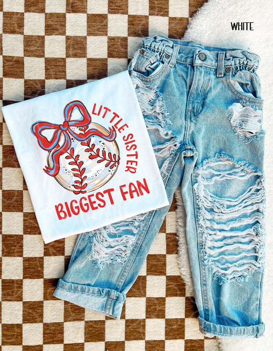 Baseball Little Sister Biggest Fan DTF Transfer