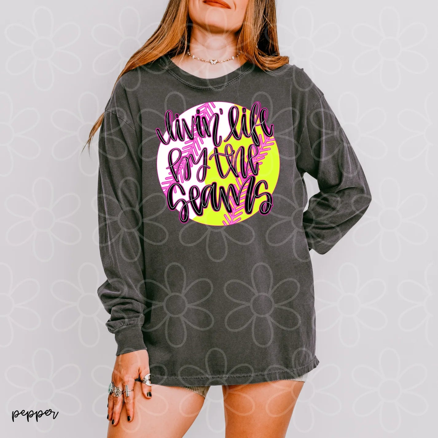 Baseball & Softball Livin Life By The Seams DTF Transfer