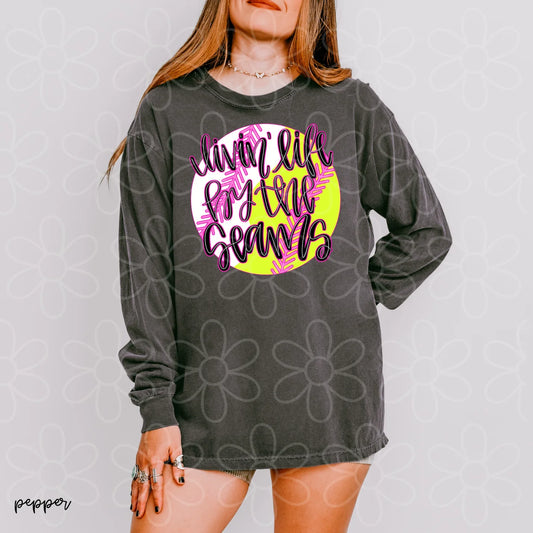 Baseball & Softball Livin Life By The Seams DTF Transfer