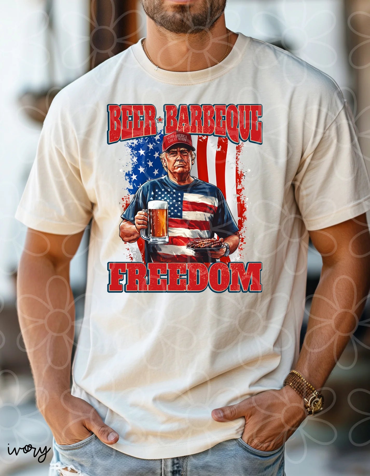 Beer Barbeque Freedom DTF Transfer