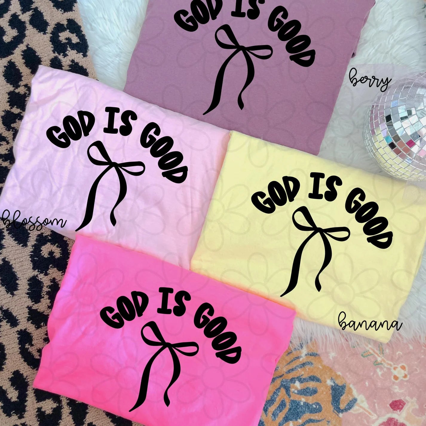 Black Bow God Is Good DTF Transfer