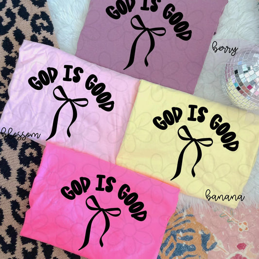 Black Bow God Is Good DTF Transfer