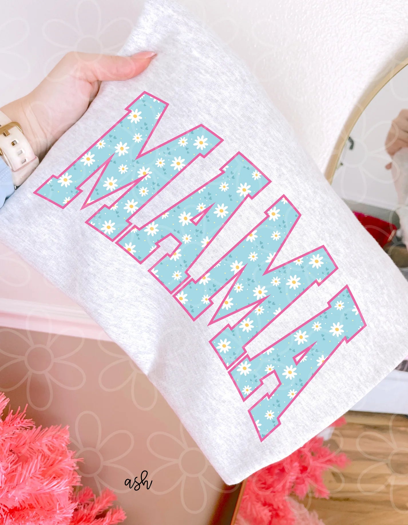 Blue Daisy Mama DTF Transfer