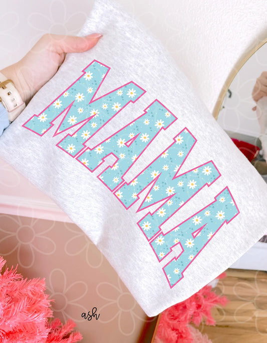 Blue Daisy Mama DTF Transfer