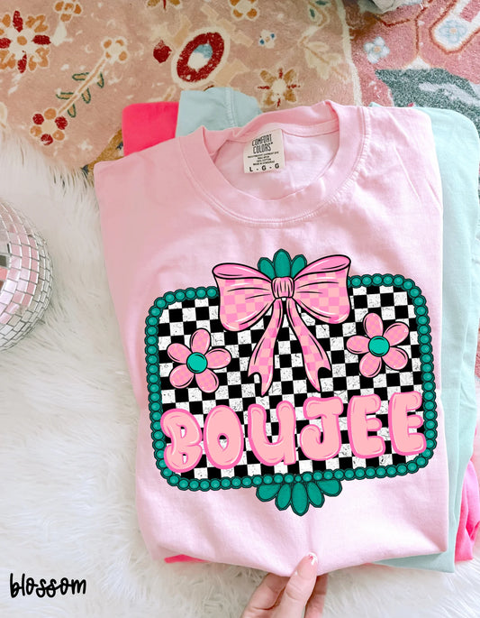 Boujee Checkered Flowers DTF Transfer