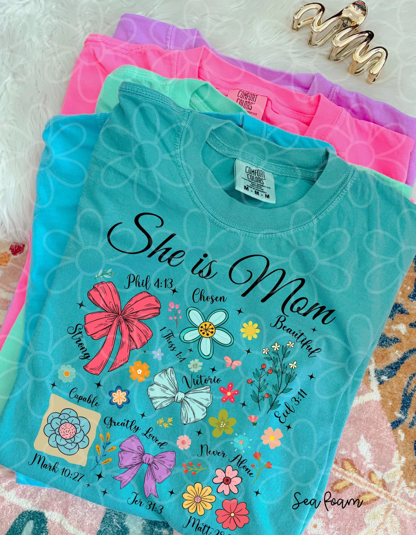 Bow Flower She Is Mom DTF Transfer