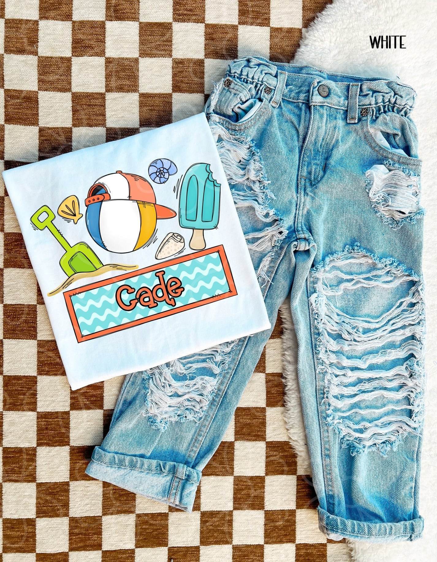 Boys Beach Custom Name DTF Transfer