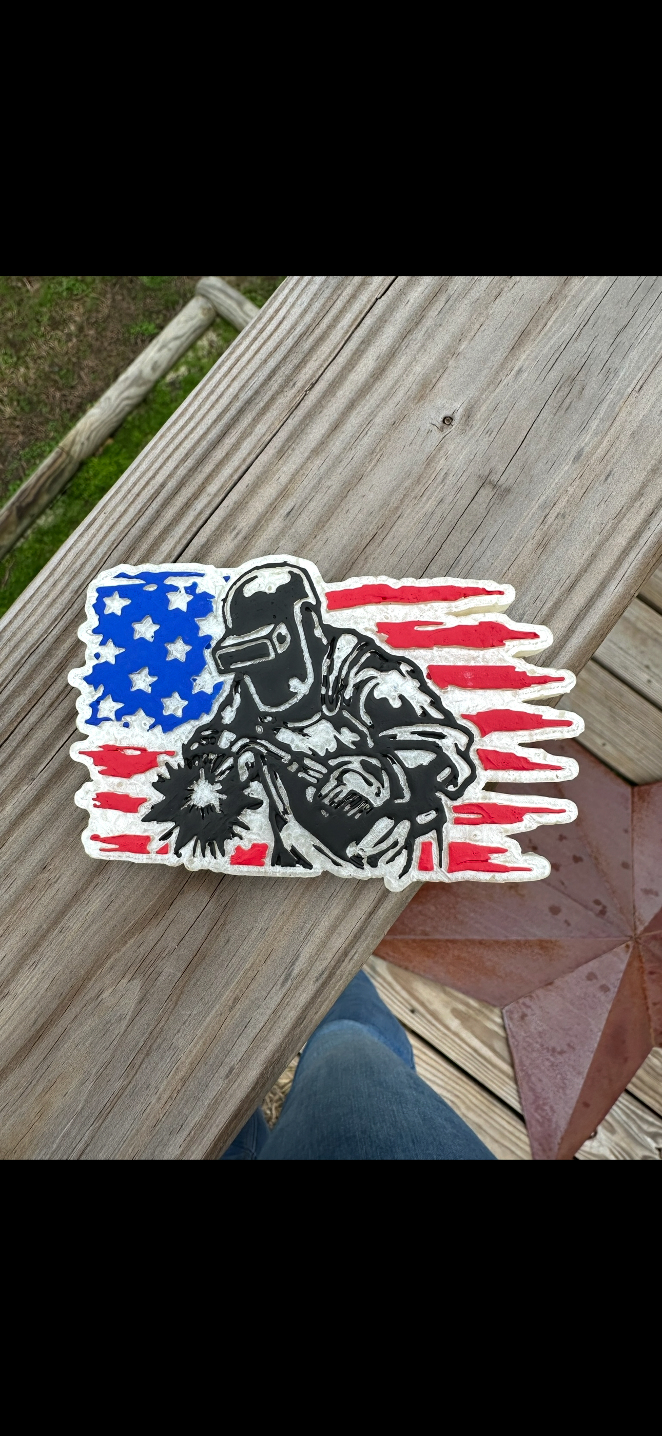 Welder USA Flag Car Freshie