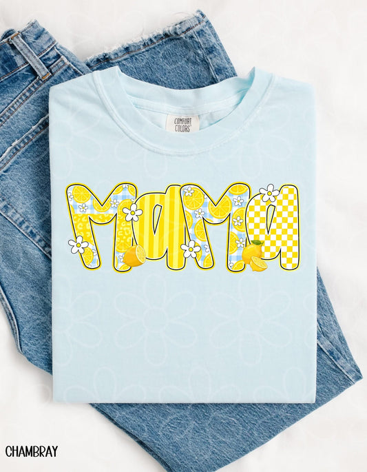 Lemon Gingham Names - Multiple Options - No Customs DTF Transfer