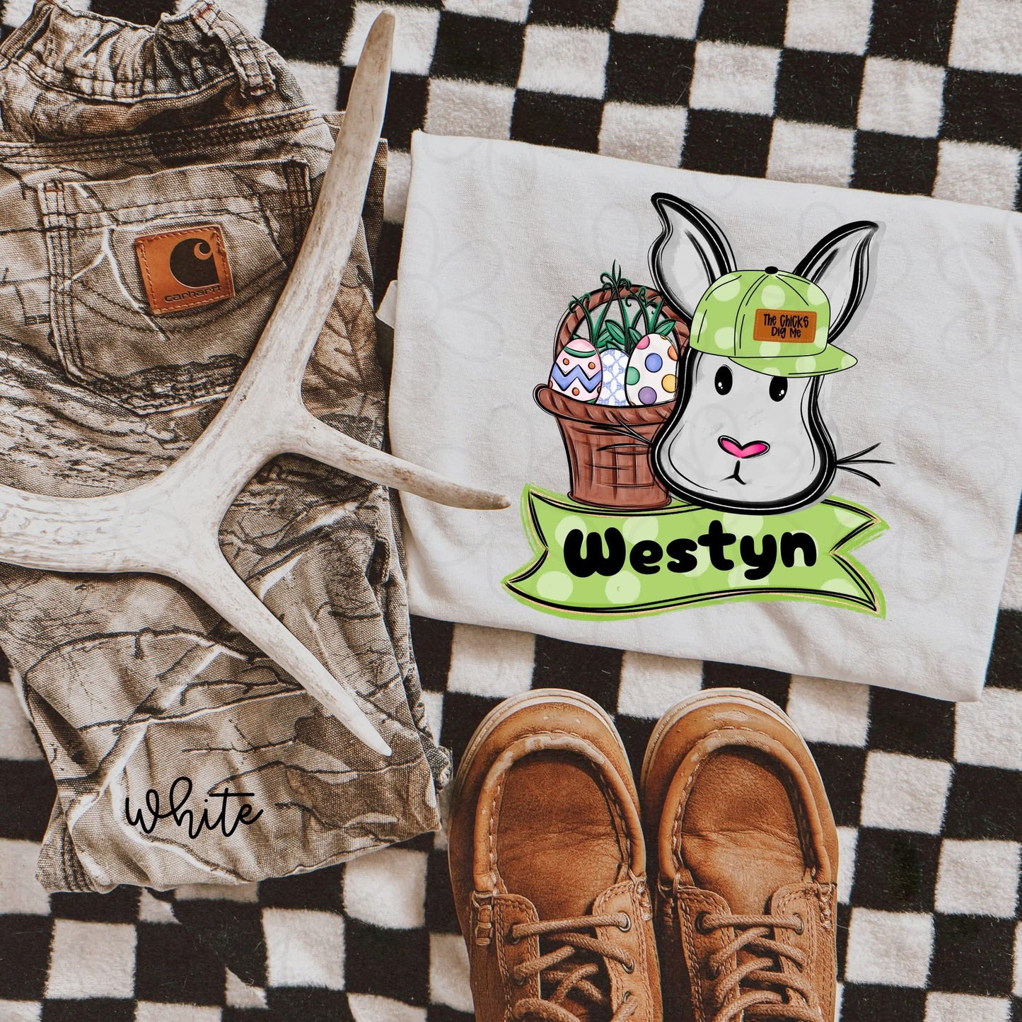 Boys The Chicks Dig Me Custom Bunny DTF Transfer