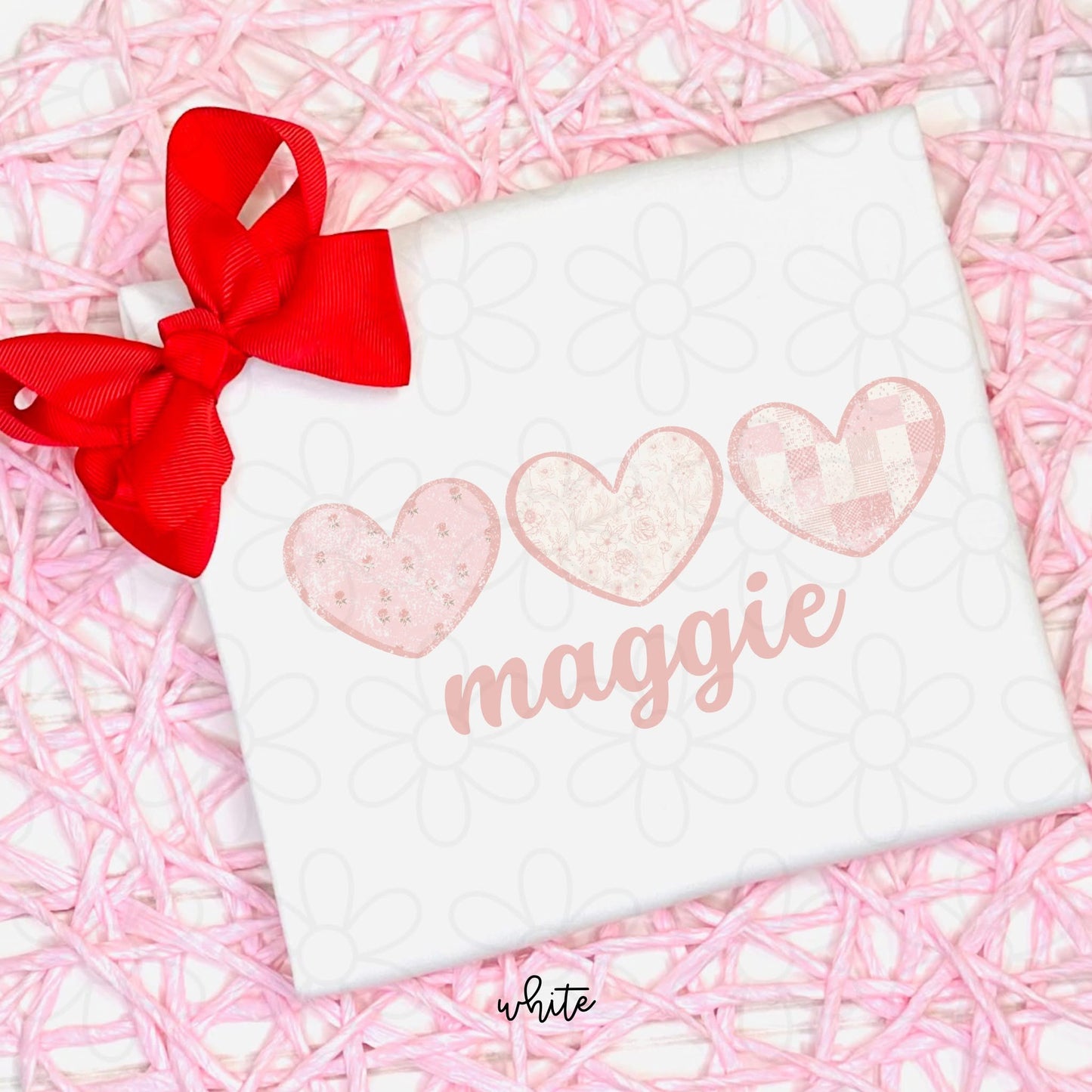 Custom Name Hearts DTF Transfer