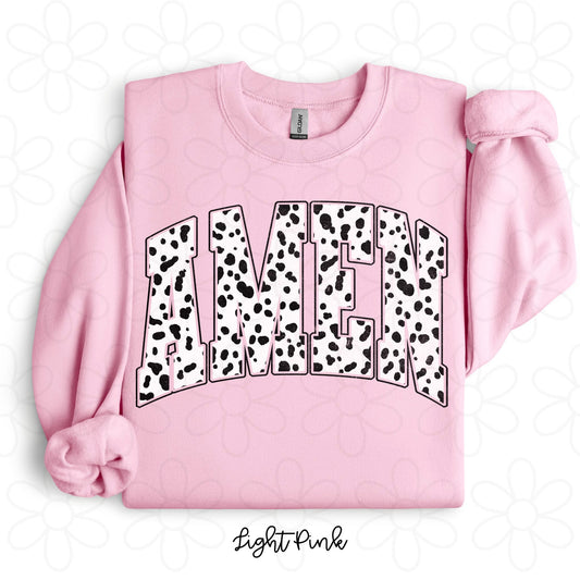 Dalmatian Print Amen DTF Transfer