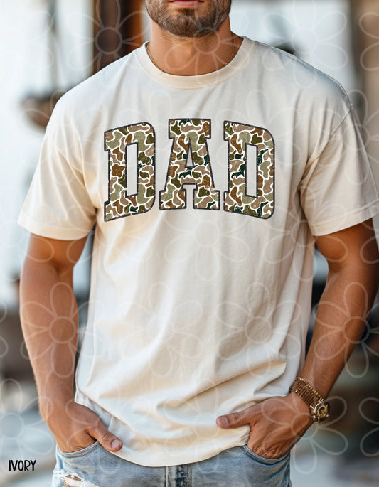 Camo Varsity Dad DTF Transfer