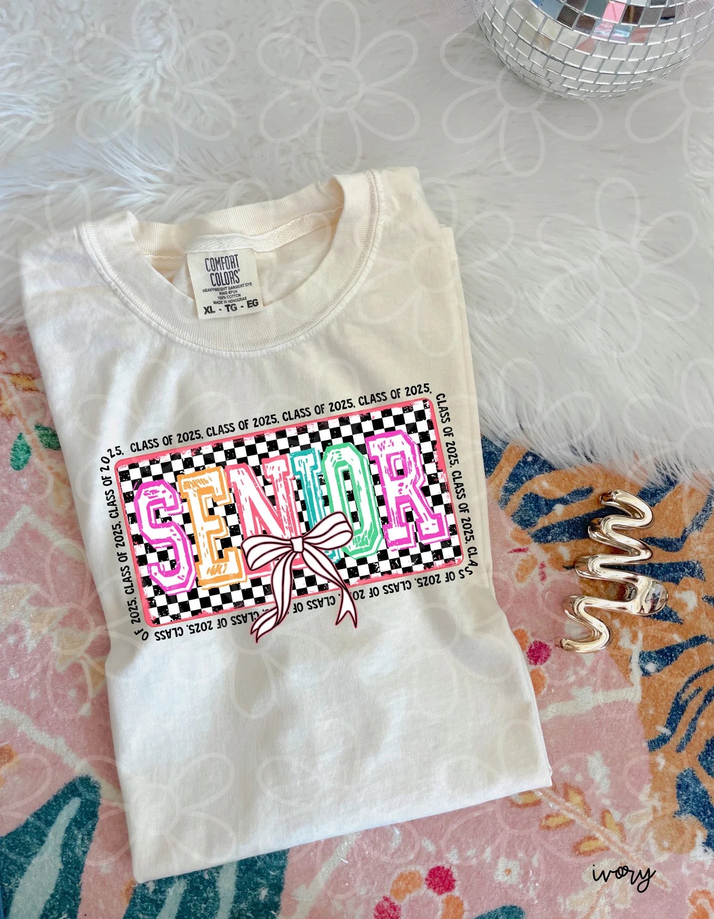 Checkered Coquette Senior DTF Transfer