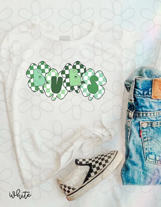 Checkered Shamrock Bubs DTF Transfer