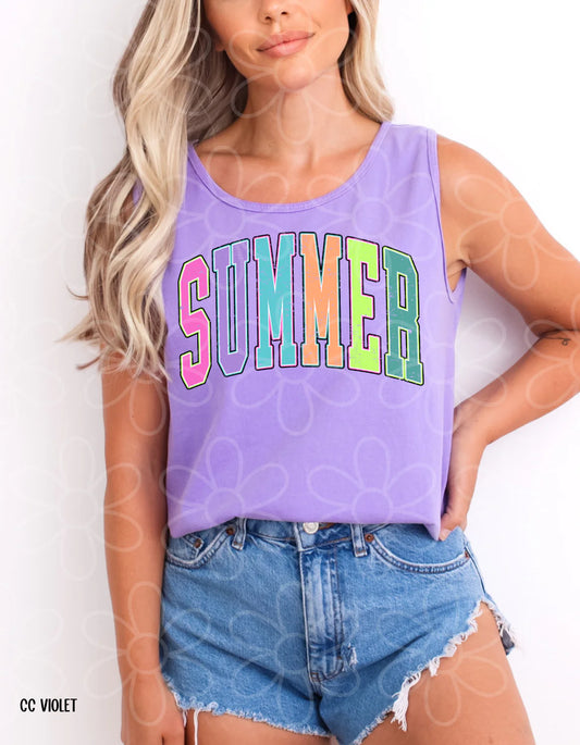 Colorful Varsity Summer DTF Transfer