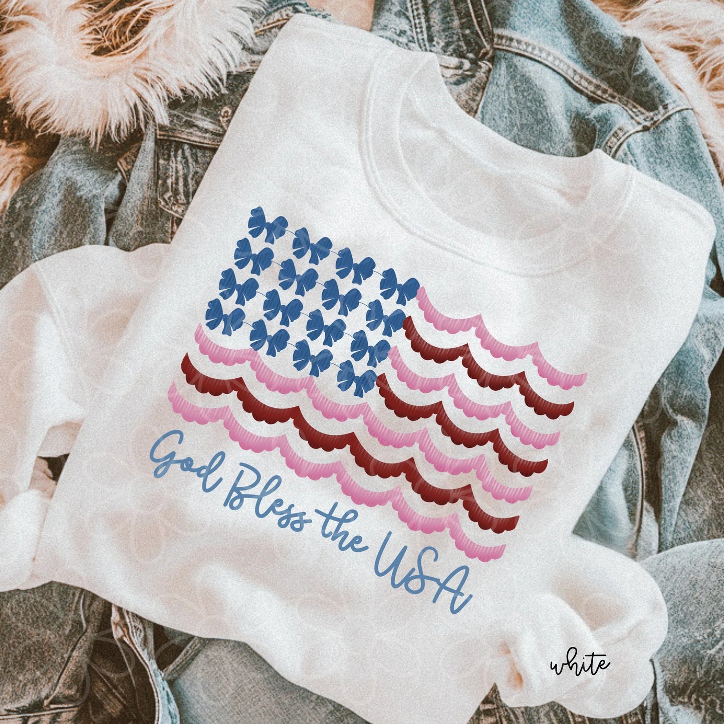 Coquette Flag God Bless The USA DTF Transfer