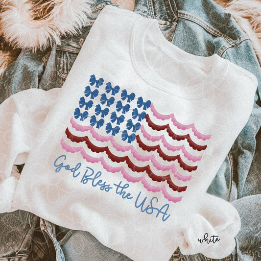 Coquette Flag God Bless The USA DTF Transfer