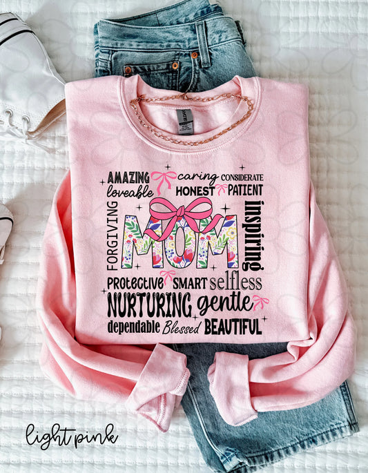 Coquette Mom Adjectives DTF Transfer