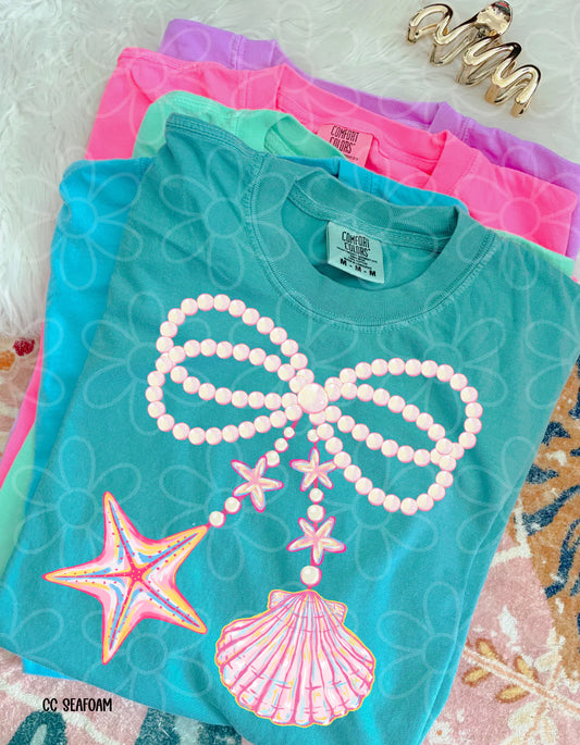 Coquette Shells Bow DTF Transfer