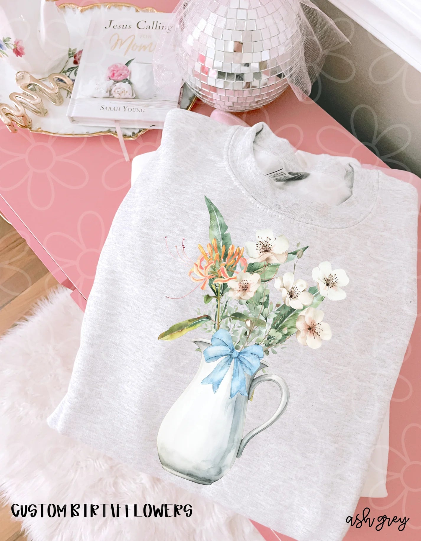 Custom Birth-flower Vase DTF Transfer