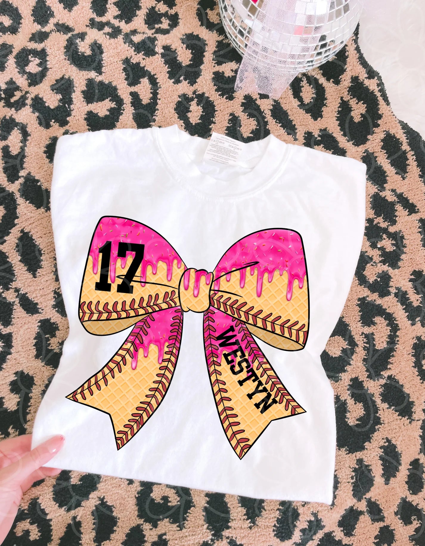 Custom Drip Baseball Bow DTF Transfer