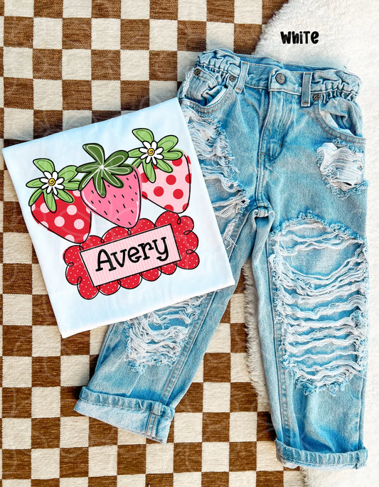 Custom Names Strawberries DTF Transfer