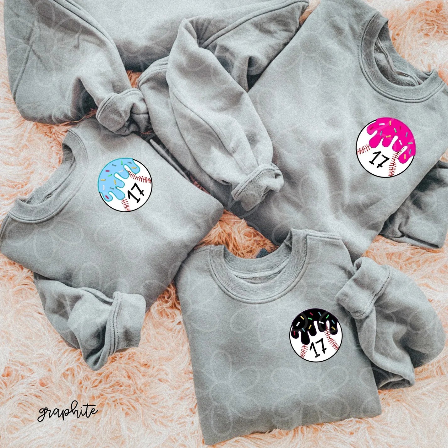 Custom Number Drip Baseball DTF Transfer