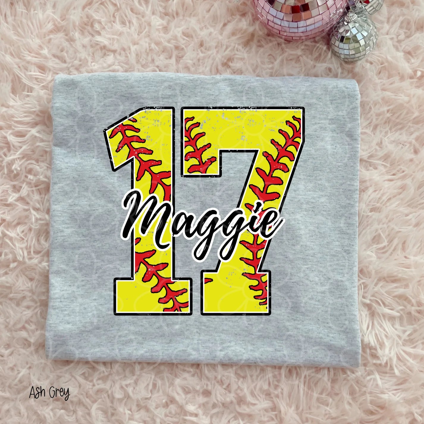 Custom Softball Number & Name DTF Transfer