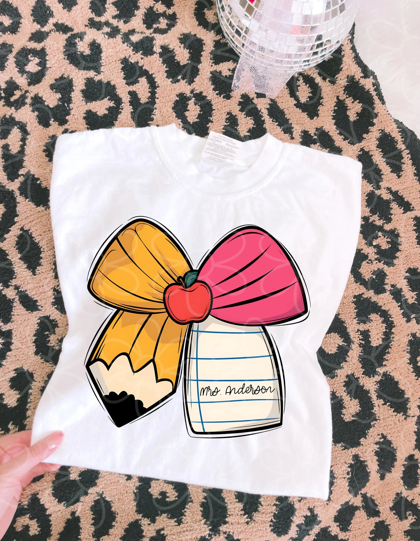 Custom Teacher Coquette Bow DTF Transfer