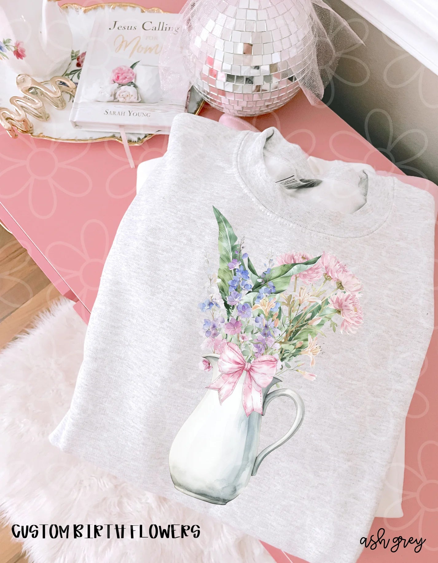 Custom Birth-flower Vase DTF Transfer