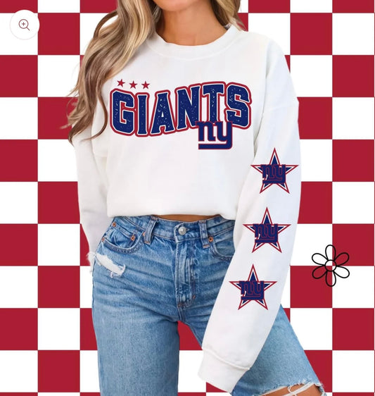 ‘NY Giants’ Star Sleeves ⭐️ DTF Transfer