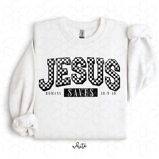 Jesus Saves Romans 10:9-10 DTF Transfer
