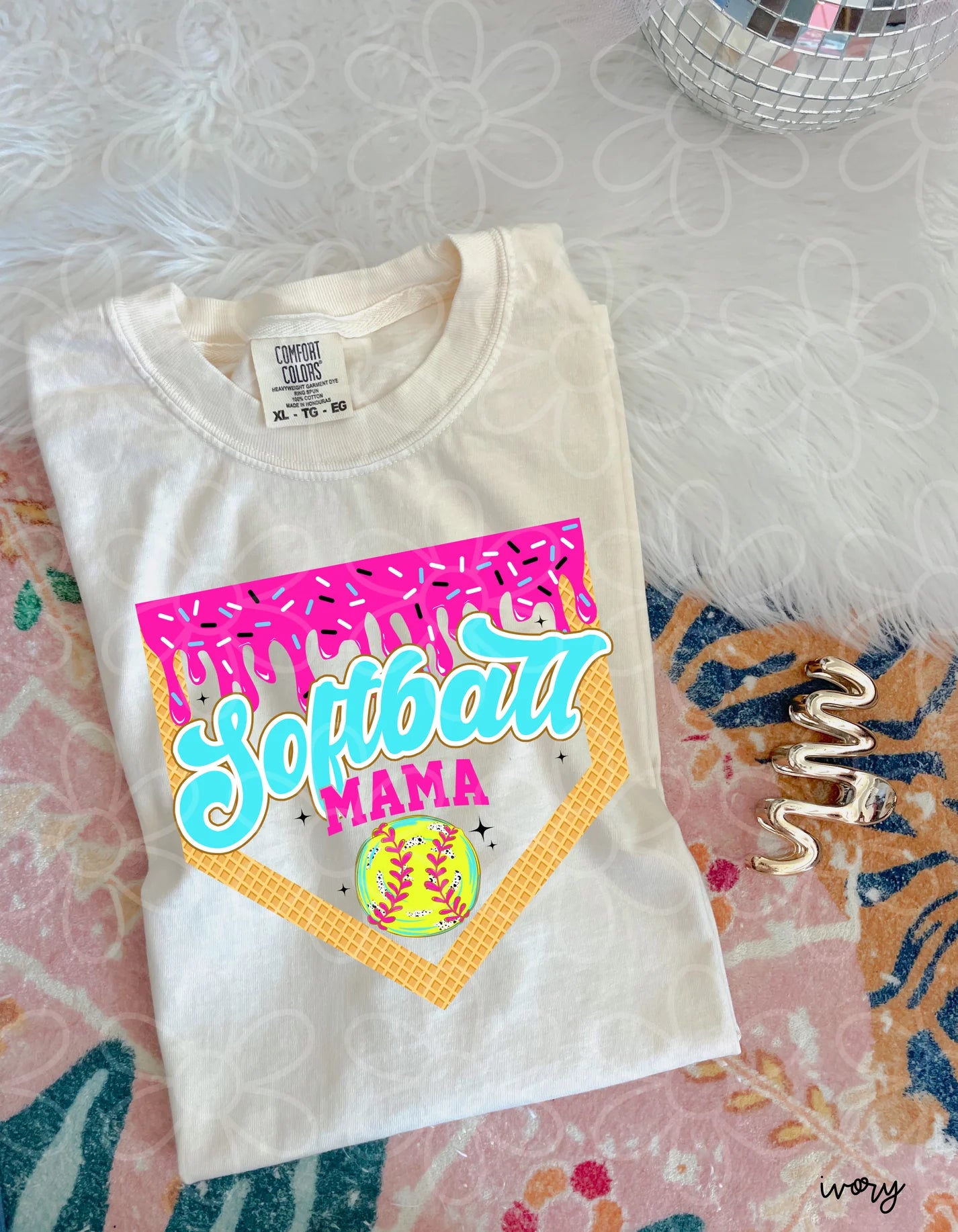 Drip Base Softball Mama DTF Transfer