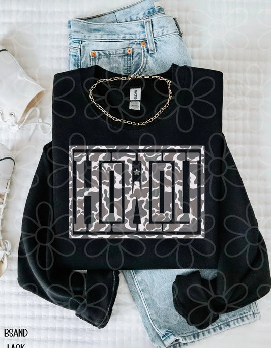 Duck Camo Howdy DTF Transfer