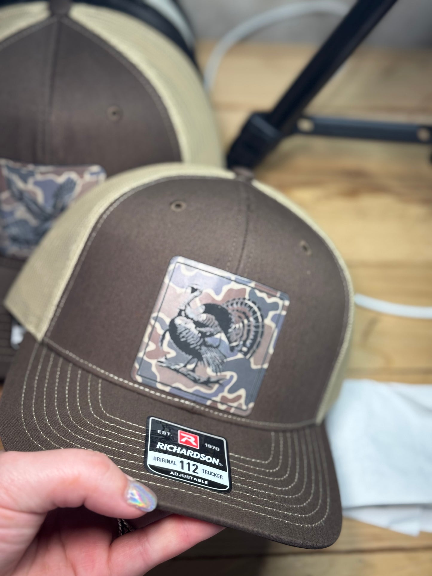 Camo Turkey Leather Patch Hat