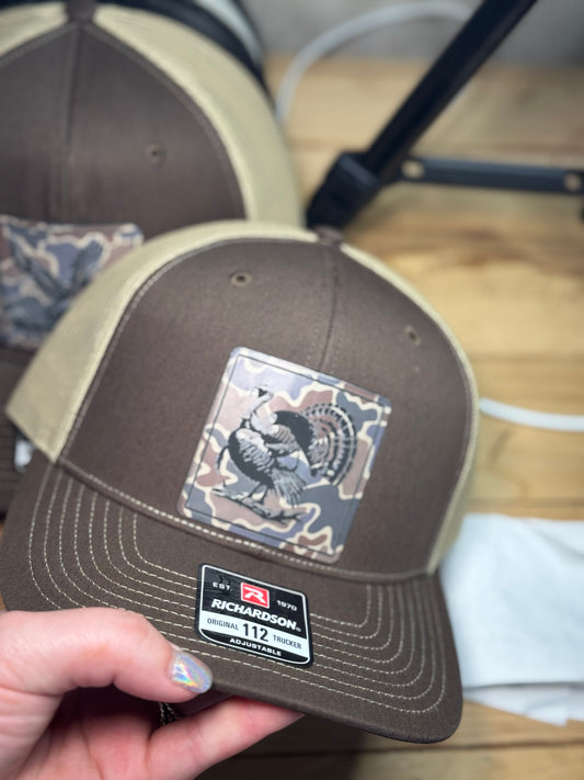 Camo Turkey Leather Patch Hat