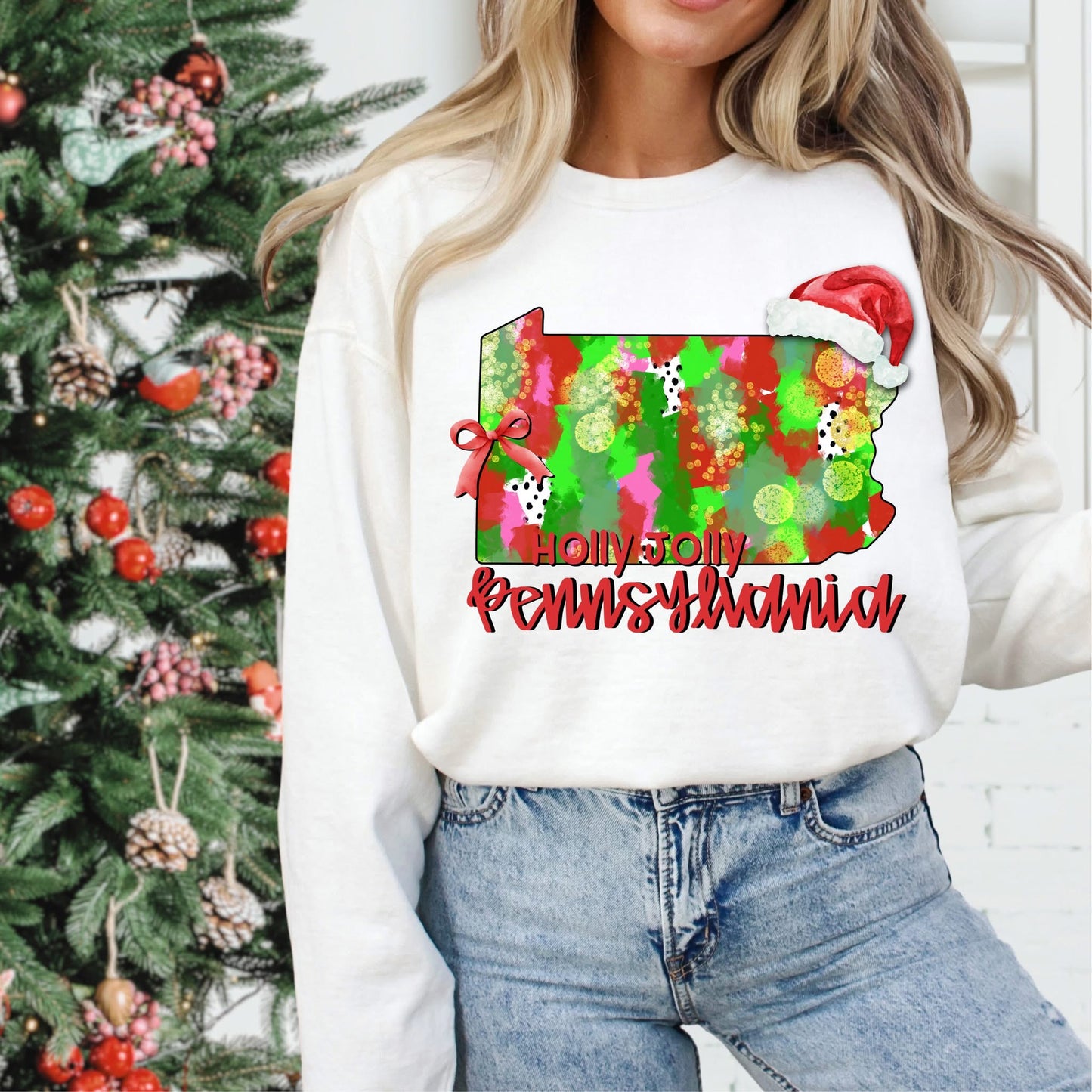 Holly Jolly States (Multiple Options) DTF Transfer