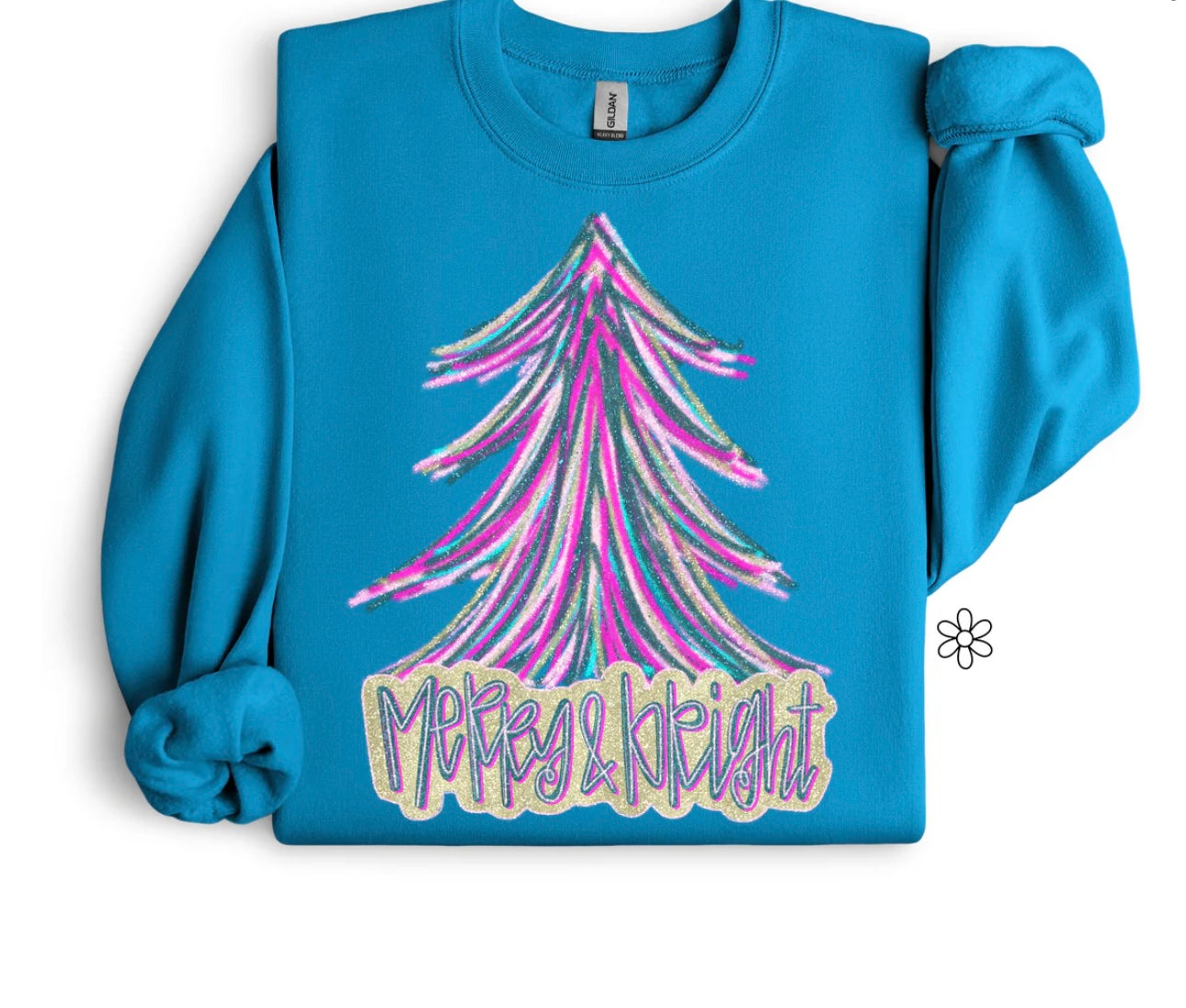 Merry & Bright Glitter DTF Transfer Only