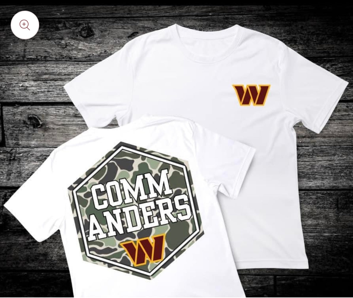 Front & Back Camo ‘Commanders’ 🏈 DTF Transfer Only
