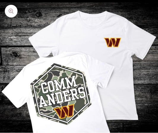 Front & Back Camo ‘Commanders’ 🏈 DTF Transfer Only